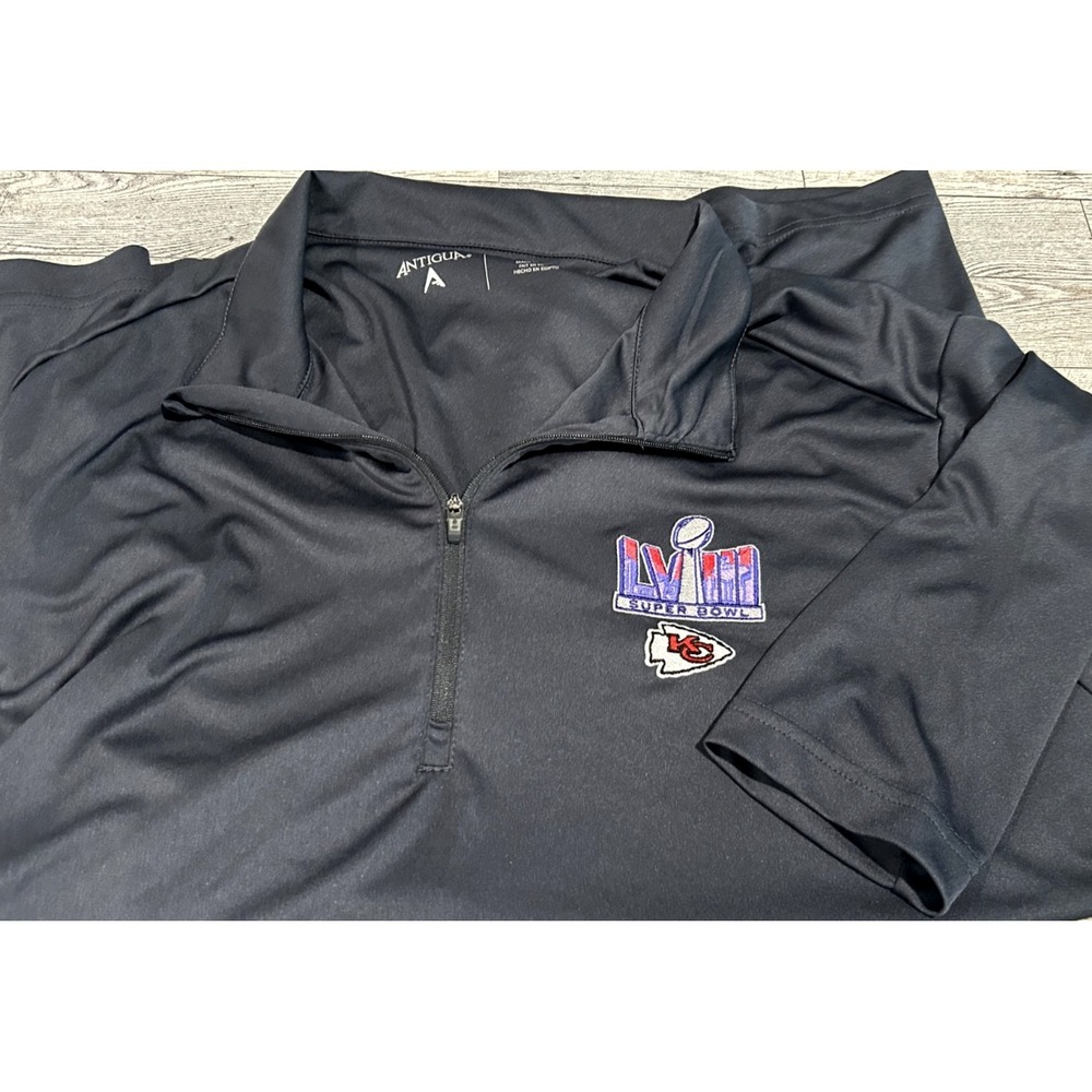 Antigua Kansas City Chiefs Super Bowl LVIII Mens Pullover Gray Light Weight XL